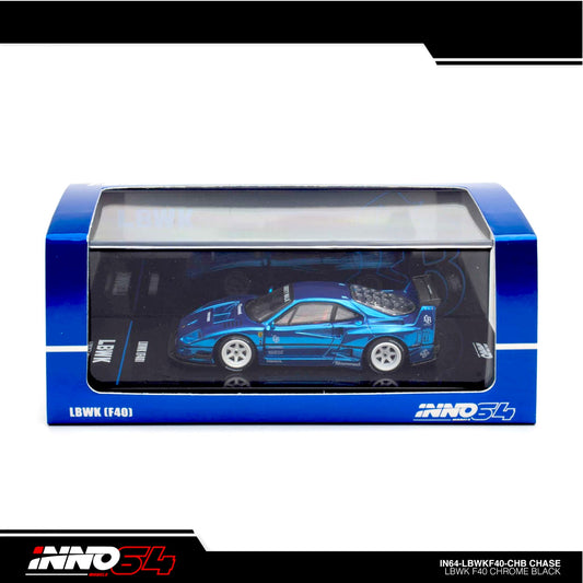 INNO64 - LBWK Ferrari F40 Chrome Black - IN64-LBWKF40-CHB - Chase Car