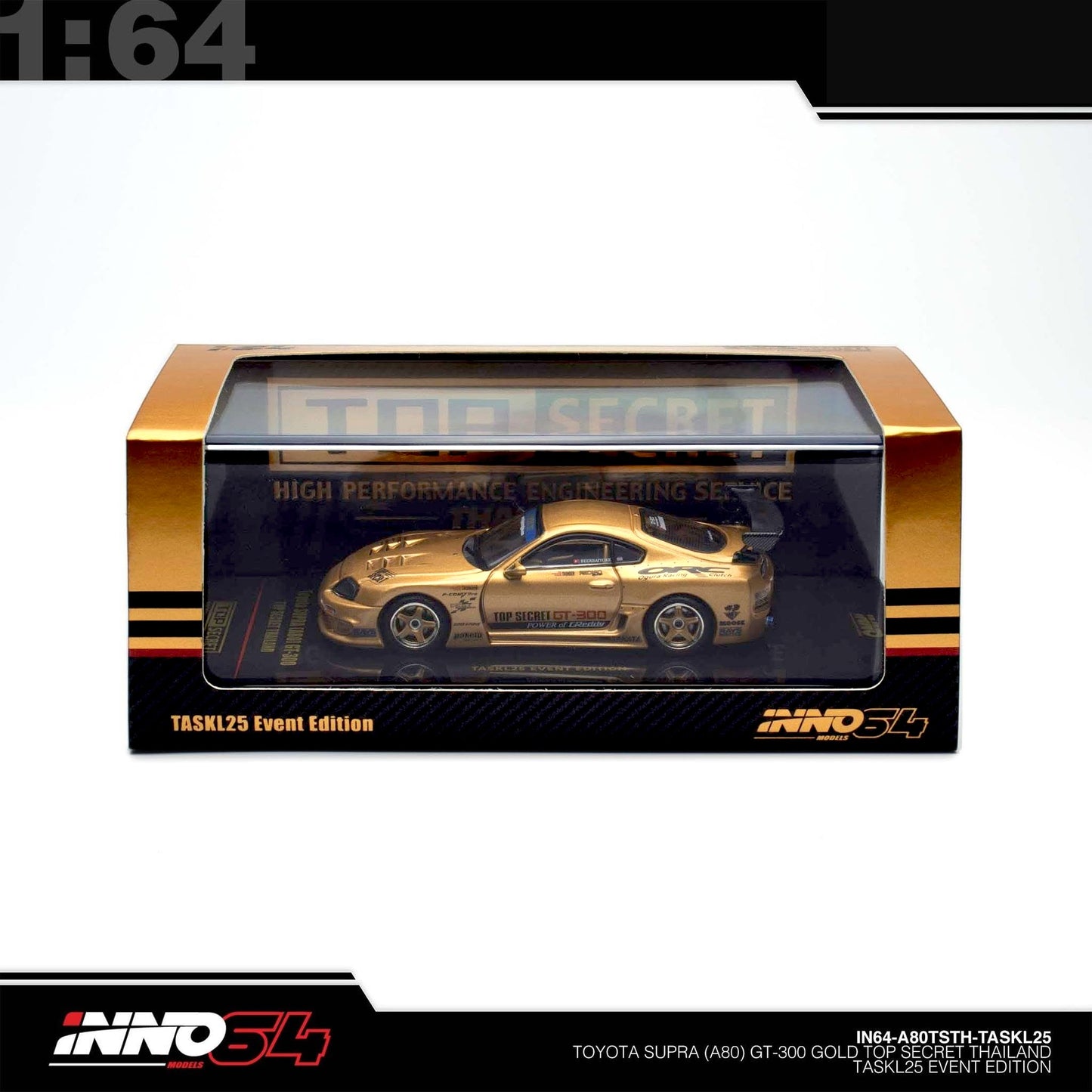 INNO64 - Pre-Order - Toyota Supra (A80) GT-300 Gold Top Secret Thailand TASKL25 Event Edition