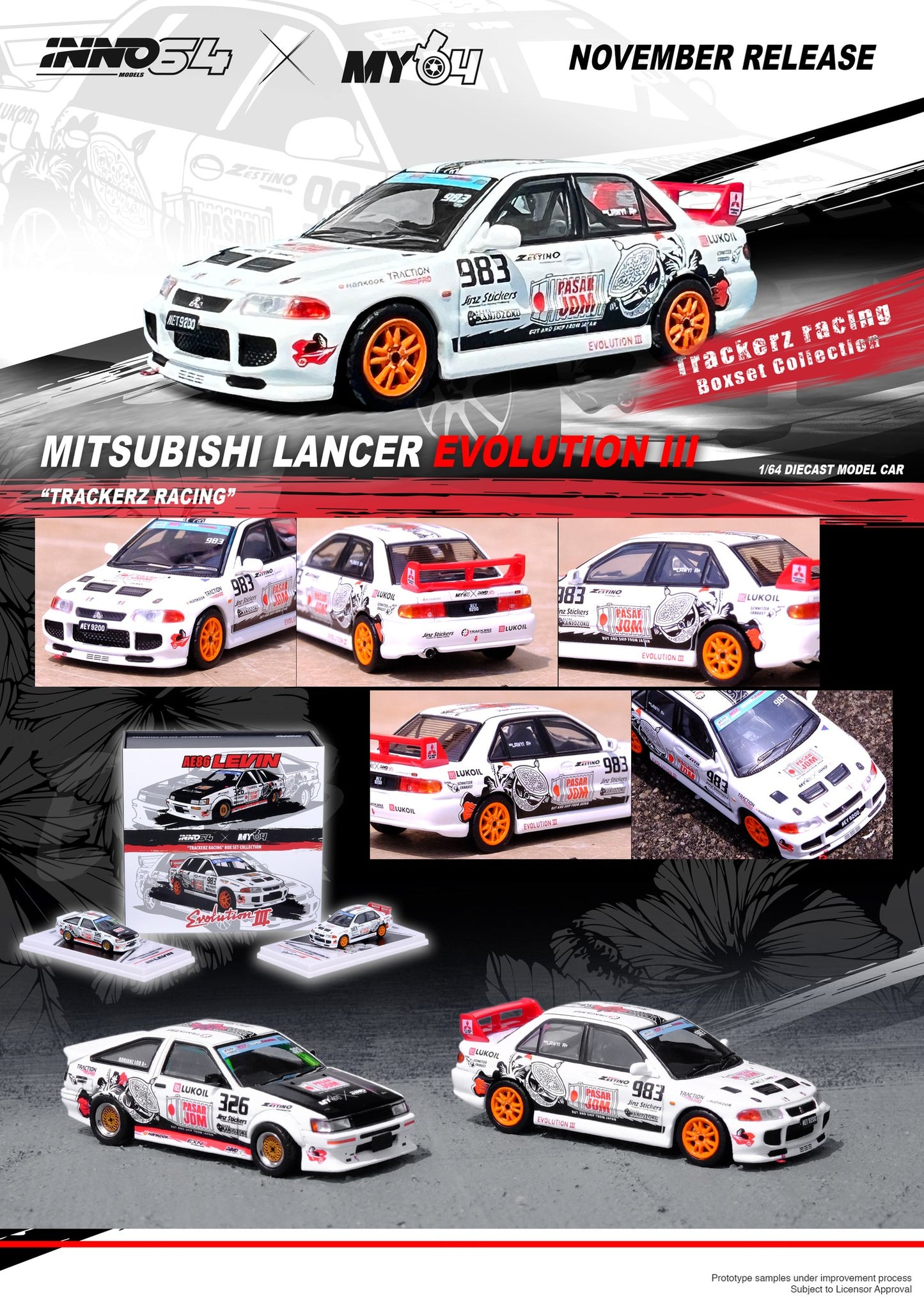 INNO64 - Mitsubishi Lancer EVO III #983 *Trackerz Racing* - 1:64 - IN64-EVOIII-Trackerz
