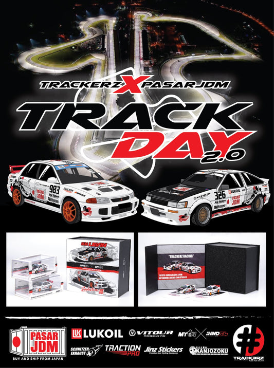 INNO64 - Toyota Corolla Levin AE86 #326 & Mitsubishi Lancer EVO III #963 *Trackerz Racing* set of 2