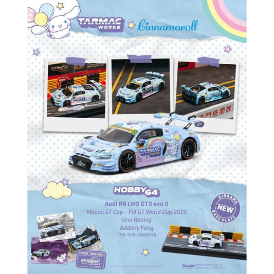 Tarmac Works - Pre-Order - 2025 Audi R8 LMS GT3 EVO II #36 Uno Racing Macau GT + Card´s + PitLane - T64-043 25MGP36