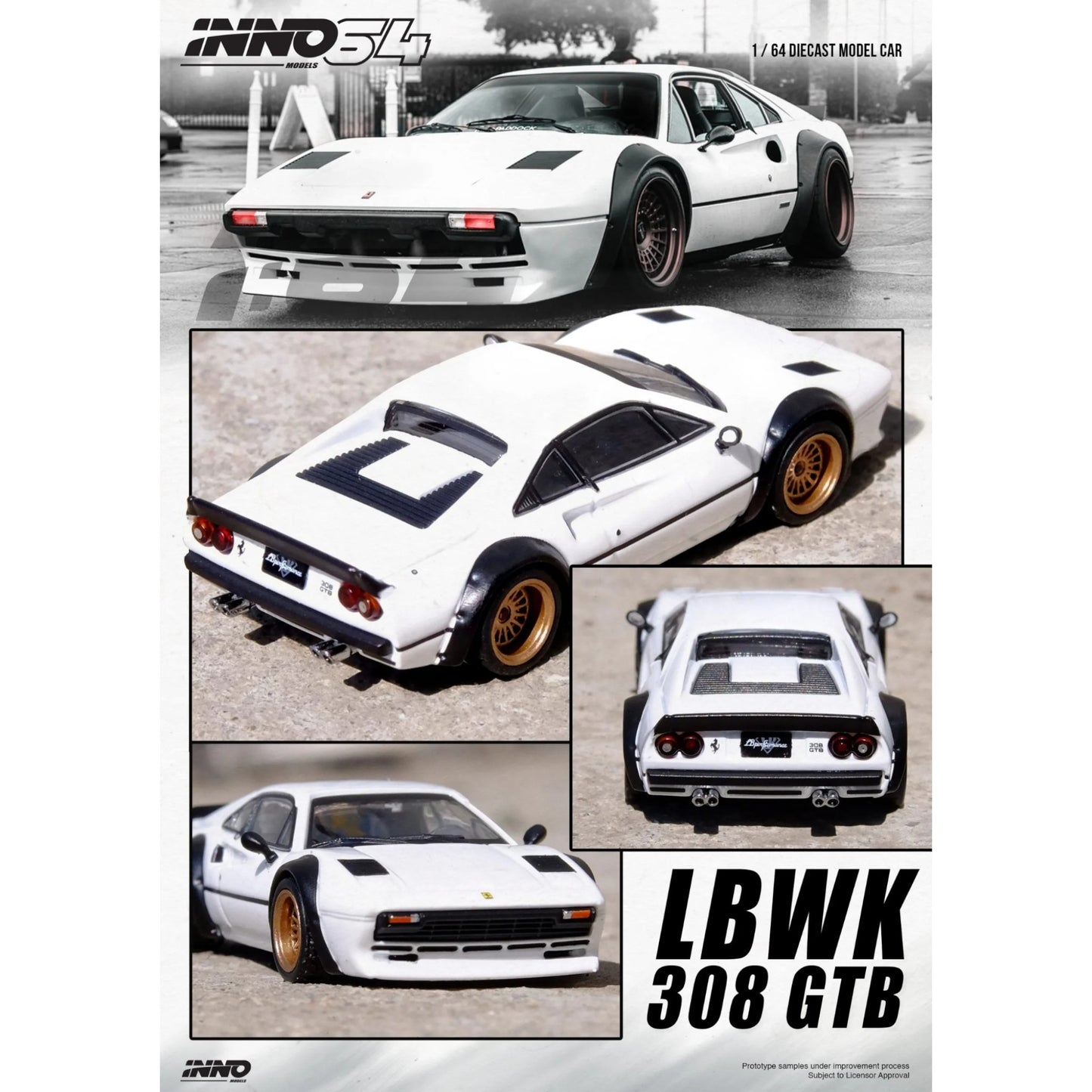 INNO64 - LBWK Ferrari 308 GTB White - IN64-LBWK308-WHI - 1:64