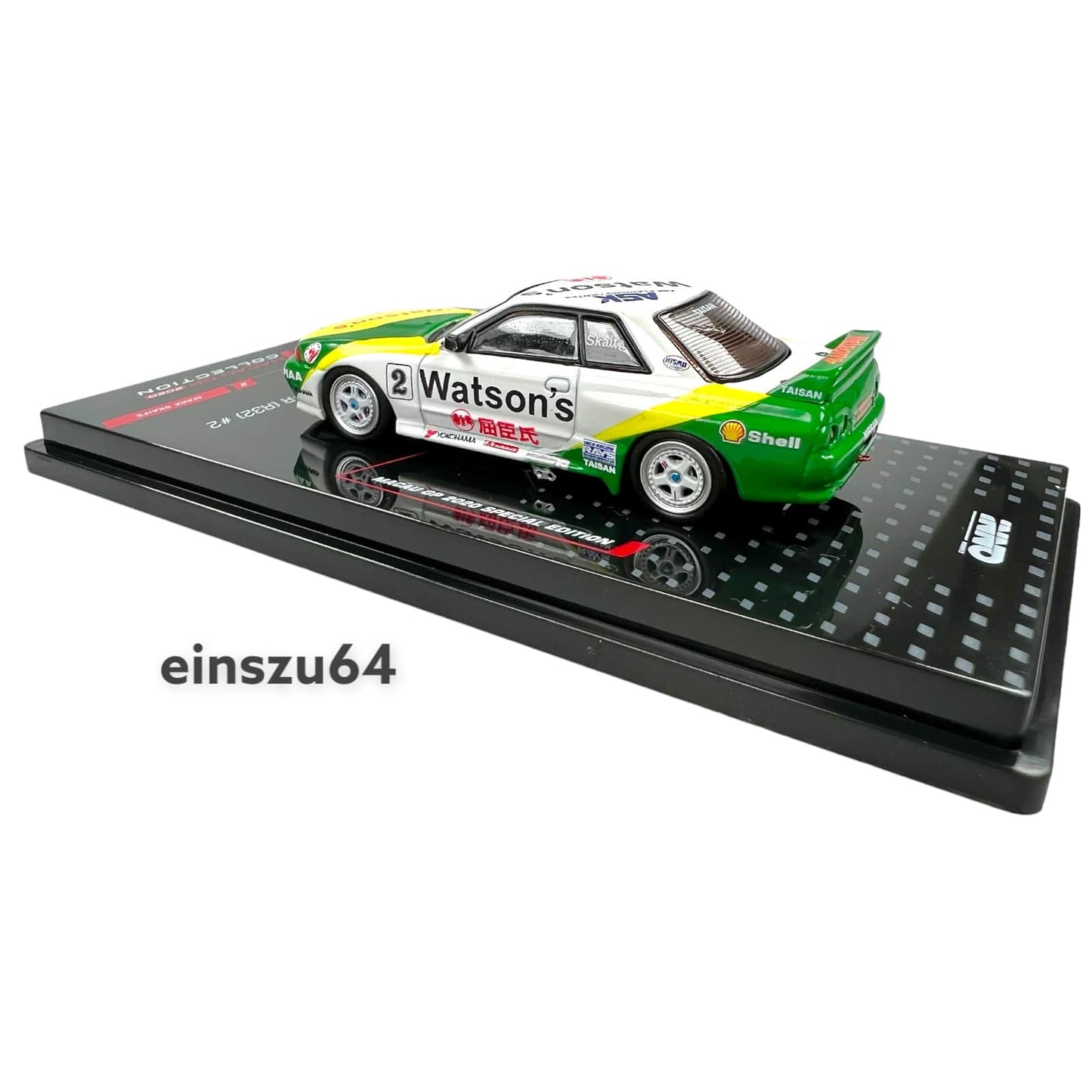 INNO64 1991 Nissan Skyline GTR R32 #2 *Watsons* Macau GUIA GP - IN64R32MGP20WS