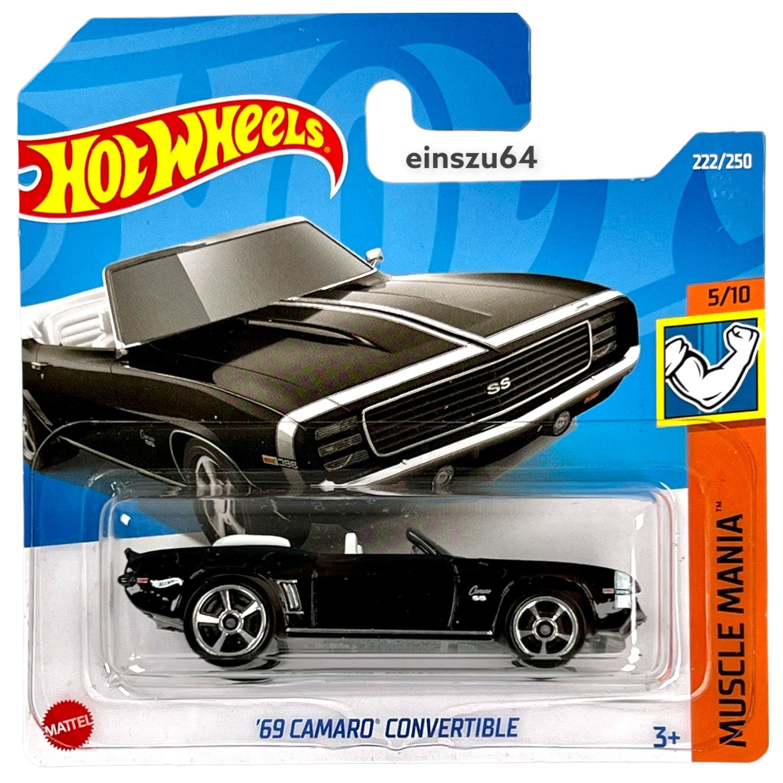 Hot Wheels 2022 69 Camaro Convertible Muscle Mania 5 10