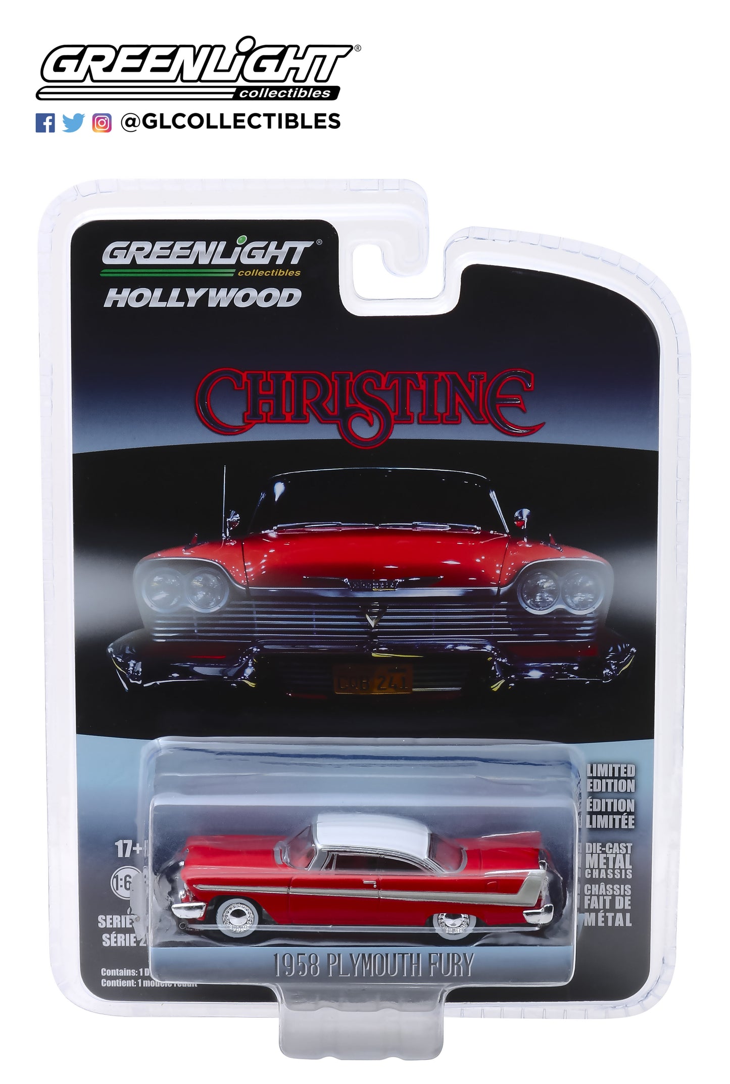 Greenlight - 1958 Plymouth Fury - "Christine" - 44830-C - 1:64 - Hollywood 23