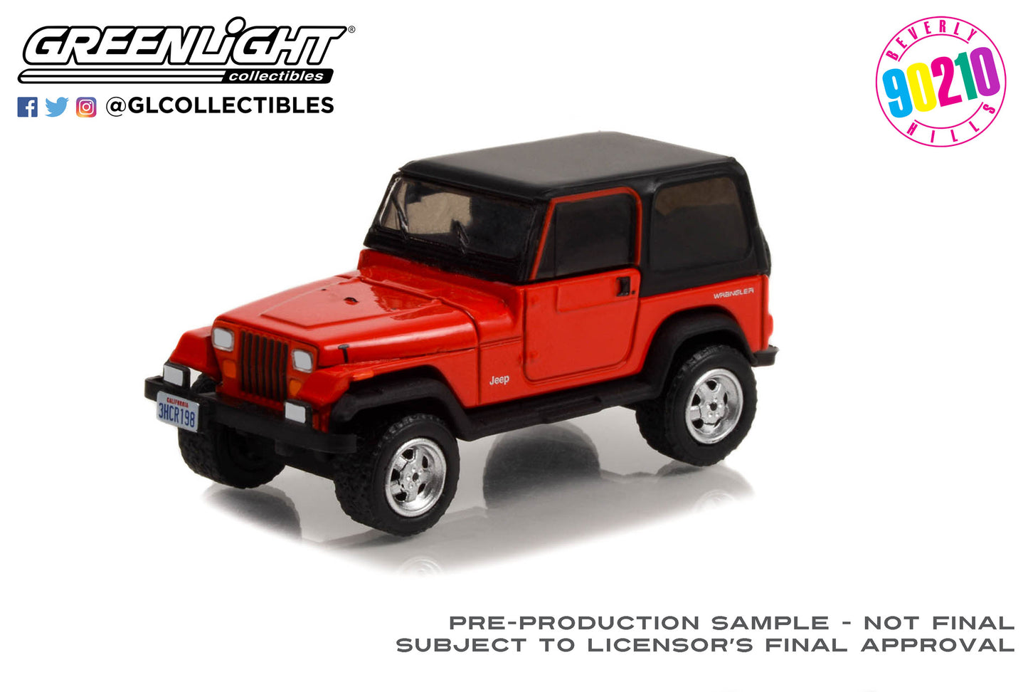 Greenlight - 1994 Jeep Wrangler - Beverly Hills 90210 - 44970-B - Hollywood 37 - 1:64