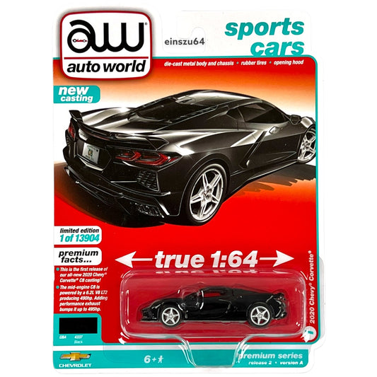AUTO WORLD - 2020 Chevrolet Corvette, gloss black - 1:64 - AWSP065B