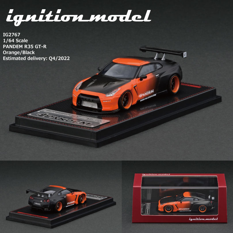 Ignition Model - PANDEM R35 GT-R - Orange / Black - 1:64 - IG2767 - Premium