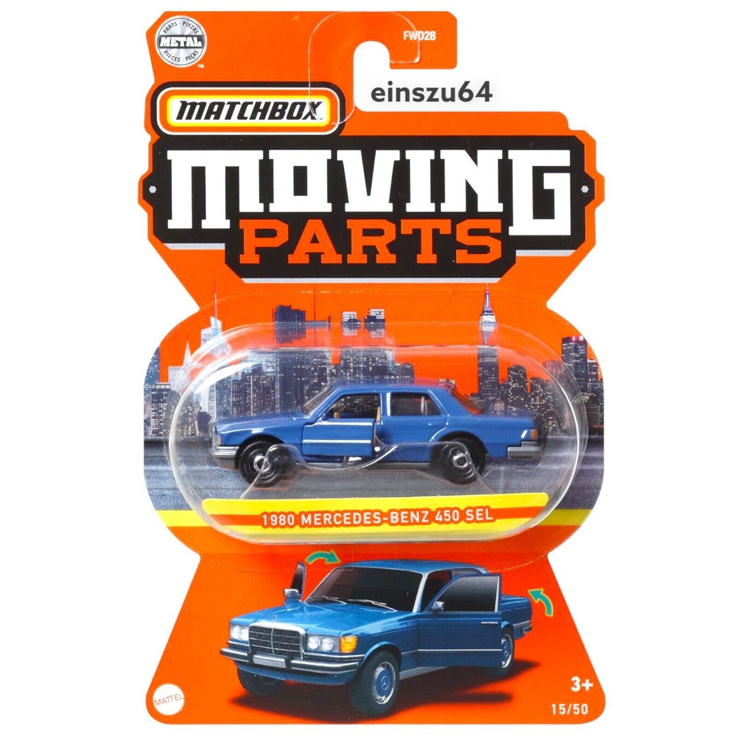 Matchbox 2022 - Moving Parts - 1980 Mercedes Benz 450SL - HFM49 - 1:64